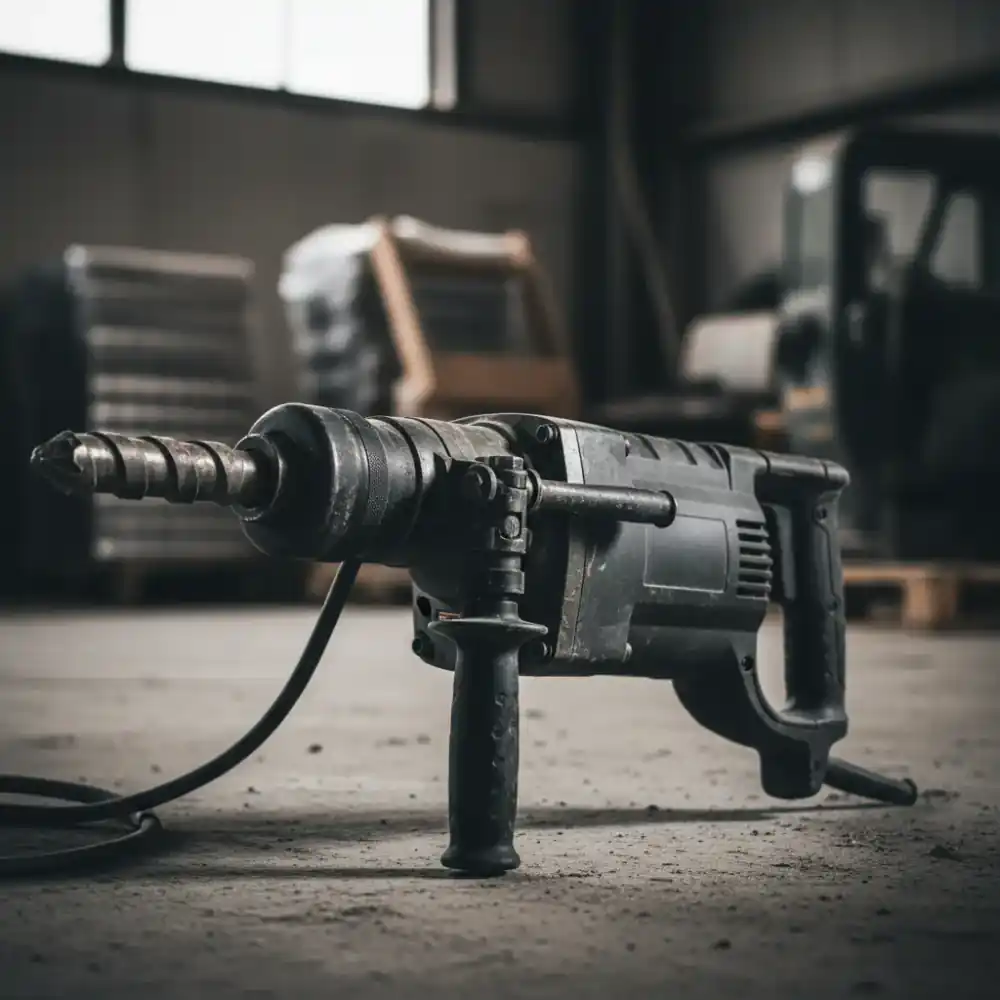 Close-up of a professional rotary hammer